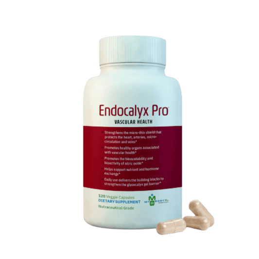 Image of a bottle labeled "Endocalyx Pro Vascular Health" dietary supplement.
