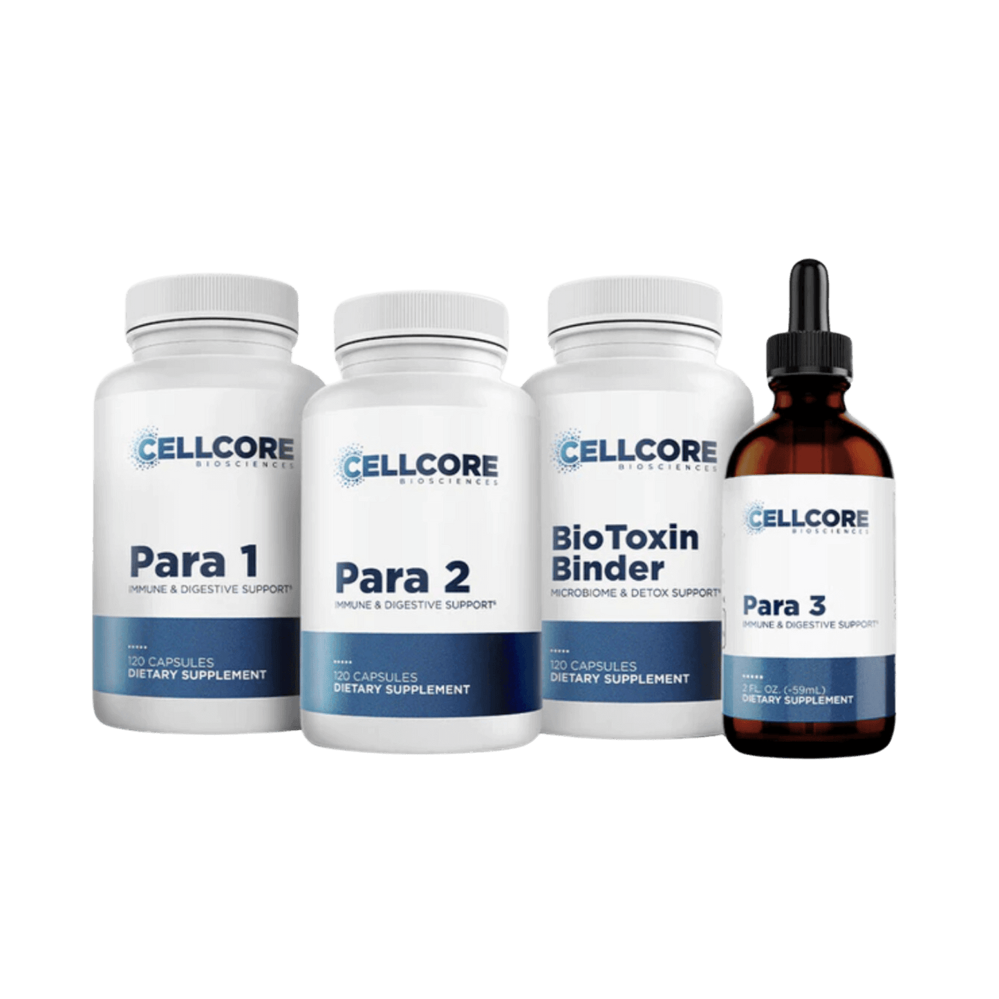 Image of Cellcore Para Kit Detox supplement bottles