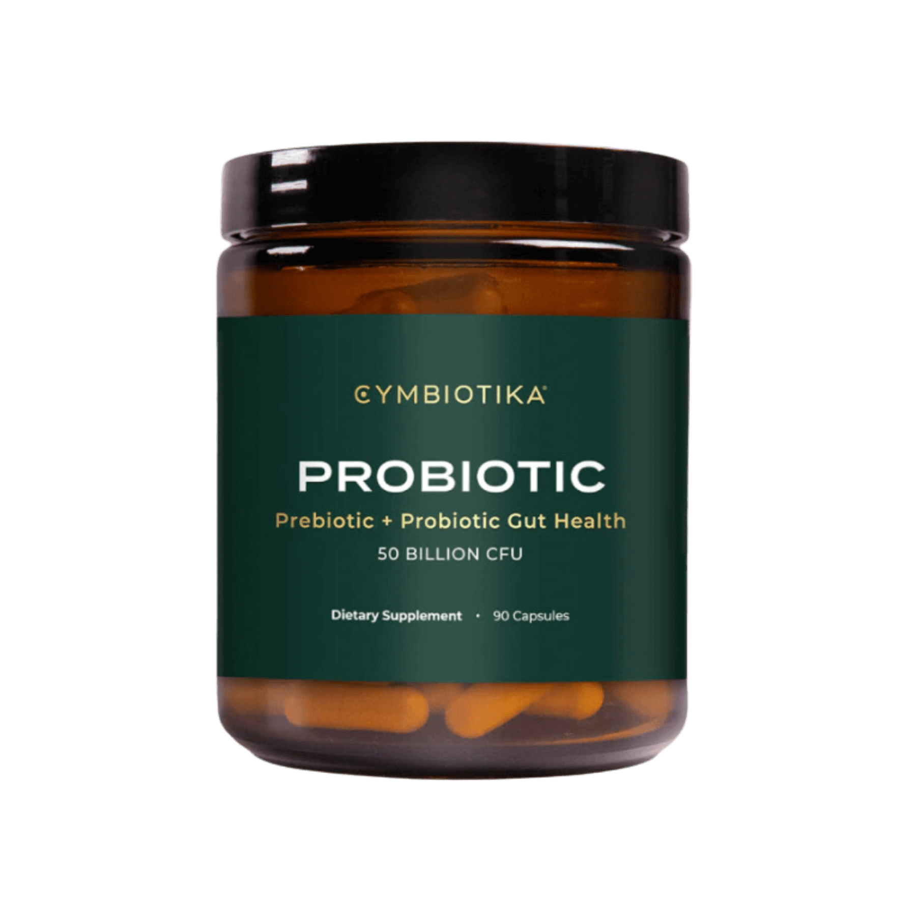 Cymbiotika Probiotic Capsules in amber bottle
