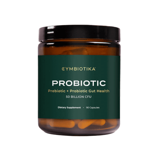 Cymbiotika Probiotic Capsules in amber bottle