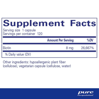Pure Encapsulations Biotin 8 mg Capsules
