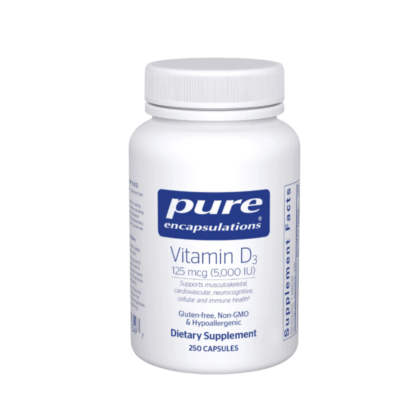 Pure Encapsulations Vitamin D3  - 125 mcg (5,000 IU) Capsules