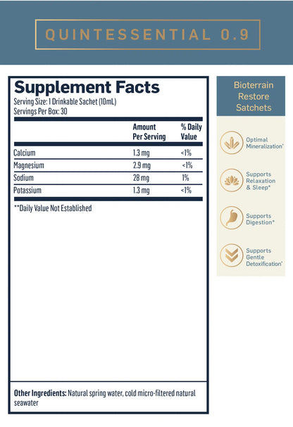 Quicksilver QuintEssential 0.9 Bioterrain Restore Liquid Sachets