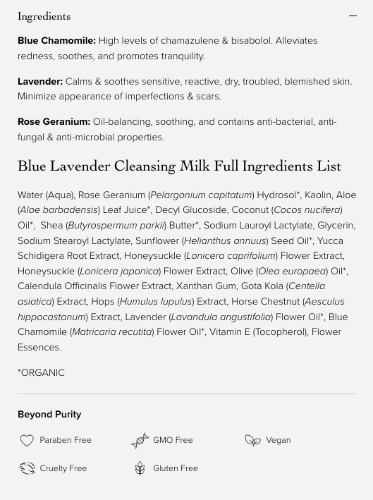 Evanhealy Blue Lavender Cleansing Milk