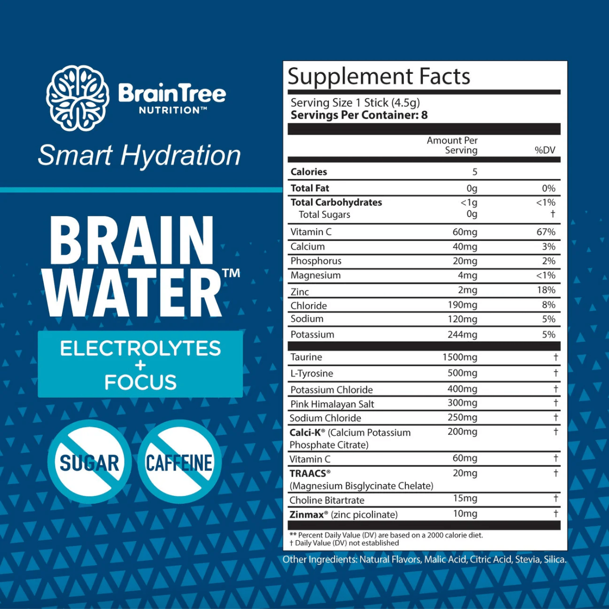 BrainTree Nutrition Brain Water Watermelon Electrolytes