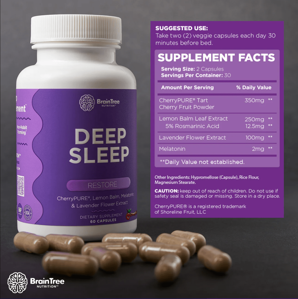 BrainTree Nutrition Deep Sleep Capsules – Alive and Well Shop
