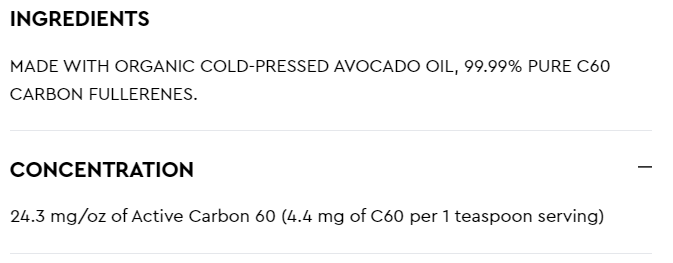 C60 with Organic Avocado Oil Liquid