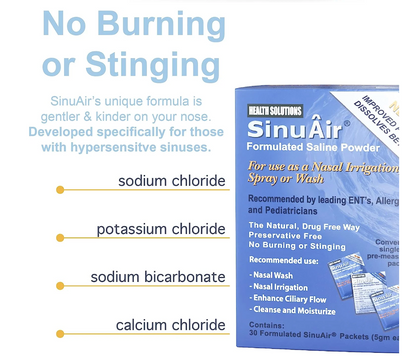 SinuPulse SinuAir® Formulated Saline Powder Pre-Measured Packets