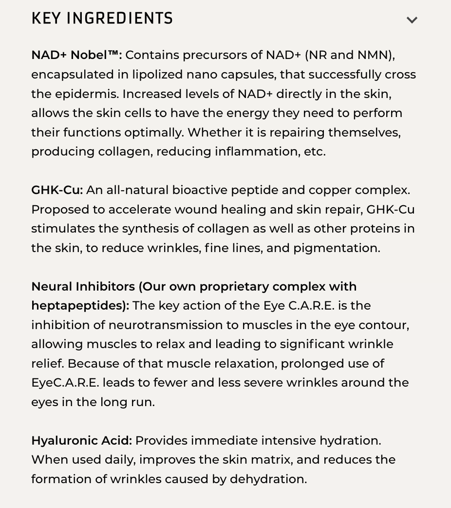 Young Goose Eye C.A.R.E. (with NAD+ Nobel™) NAD+ Boosting Eye Cream