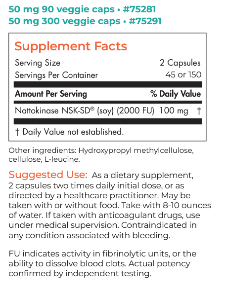 Allergy Research Group  Nattokinase 50mg Capsules