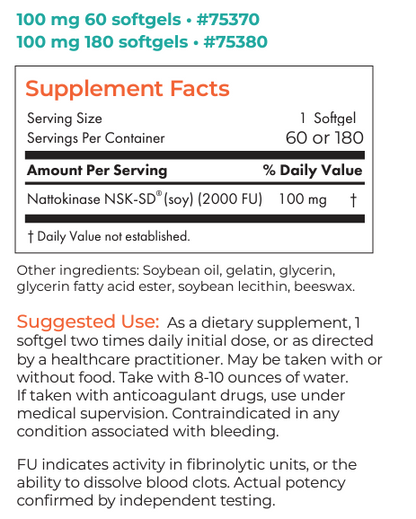 Allergy Research Group Nattokinase 100mg Softgels