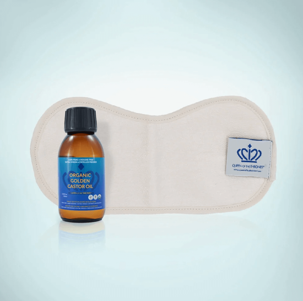 Image of organic castor oil and thyroid pack