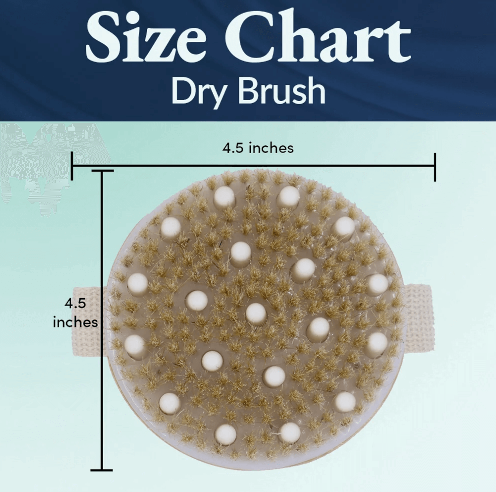 Image of lymphatic dry brush size chart