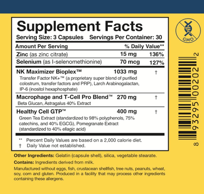 Researched Nutritionals Transfer Factor Multi-Immune Mushroom Free