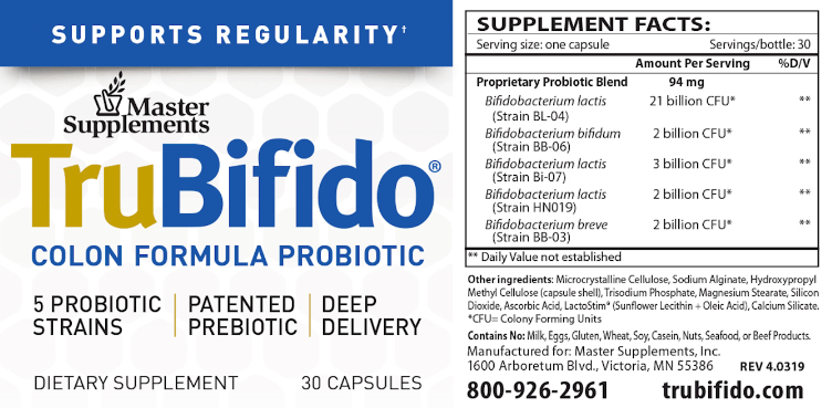 Master Supplements Trubifido Colon Formula Probiotic Capsules