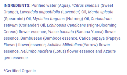 LotusWei Full Bloom Aura Mist Ingredients