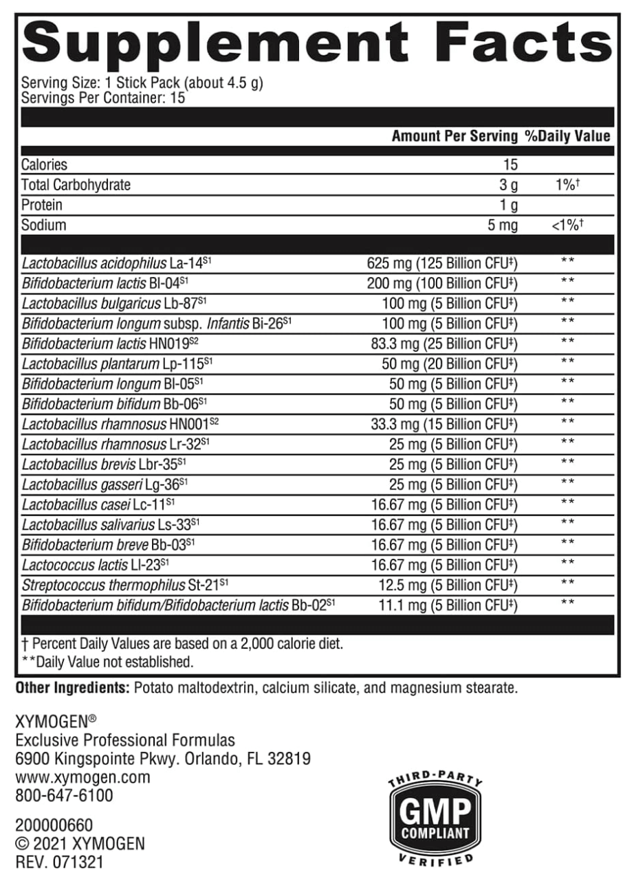 Xymogen ProbioMax 350 DF Stick Packs
