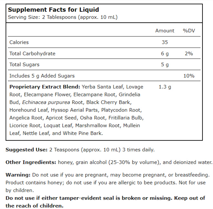 Planetary Herbals Dr. Tierra's Wild Cherry Bark Syrup