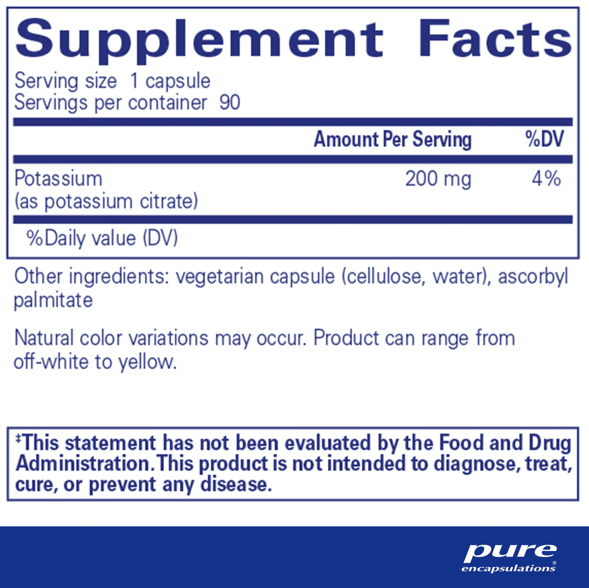 Pure Encapsulations Potassium Citrate Capsules