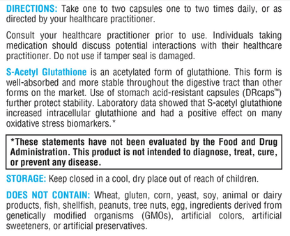 Xymogen S-Acetyl Glutathione Capsules