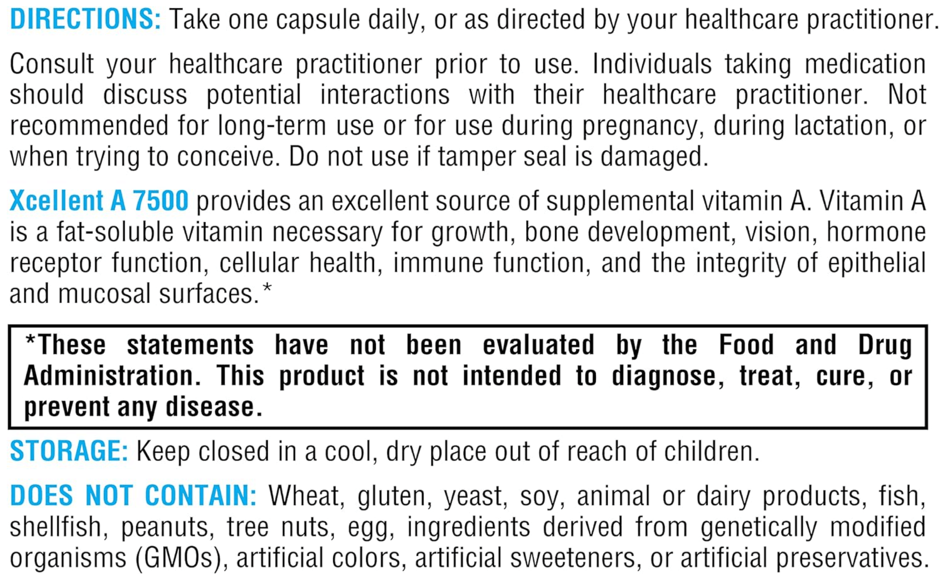 Xymogen Xcellent A 7500 Capsules