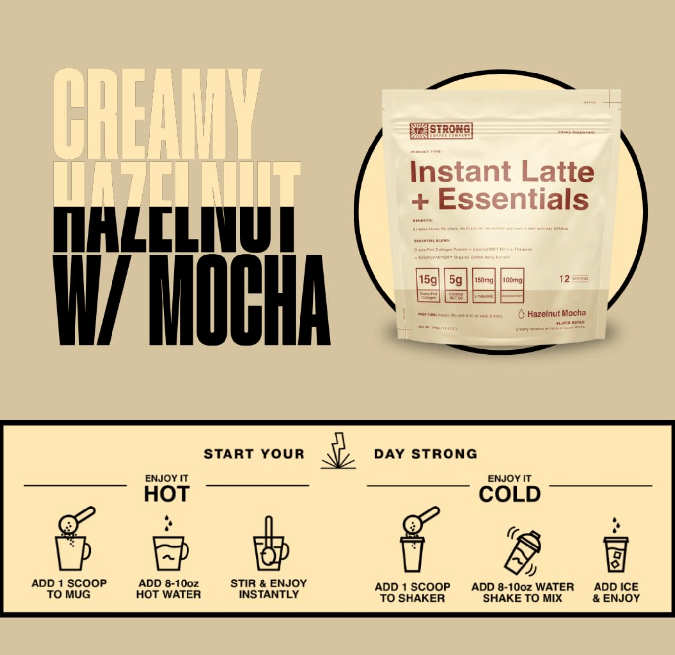 Strong Coffee Instant Latte + Essentials