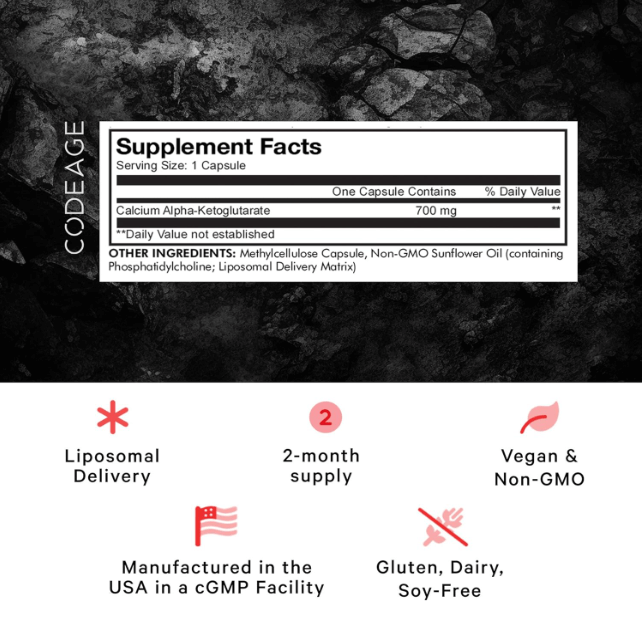 Codeage Liposomal Calcium AKG Capsules