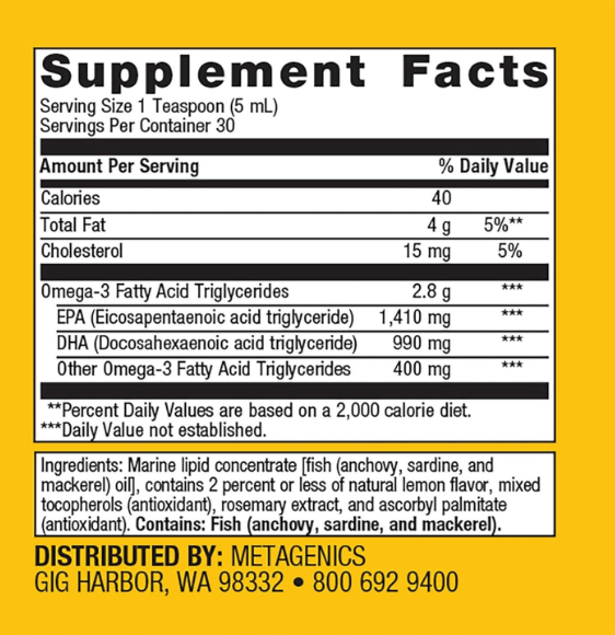 Metagenics OmegaGenics EPA-DHA 2400 Liquid