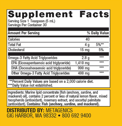 Metagenics OmegaGenics EPA-DHA 2400 Liquid