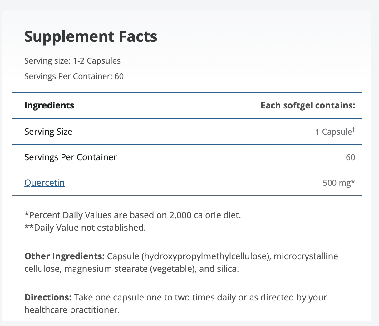 Metagenics Quercetin 500 Capsules