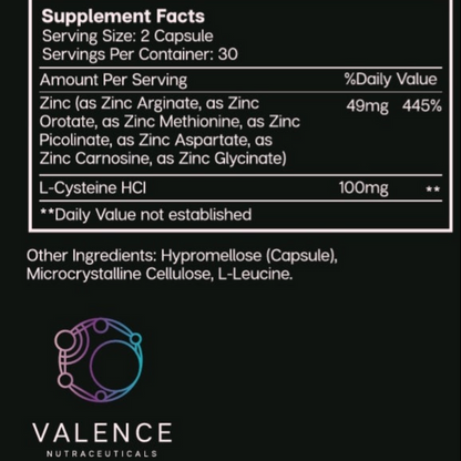 Valence Nutraceuticals Zinc Matrix Pro Capsules