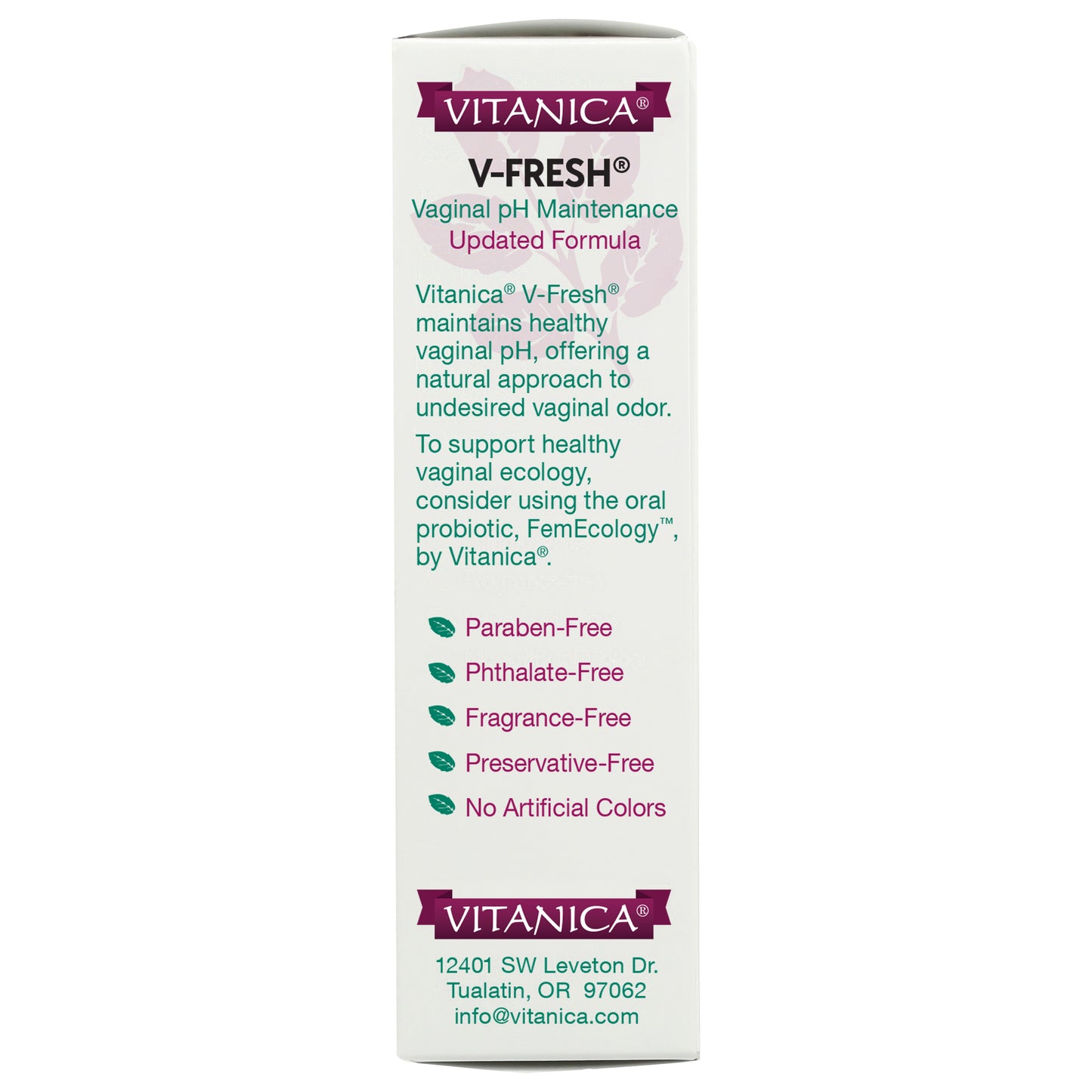 Vitanica V-Fresh Vaginal pH Suppositories