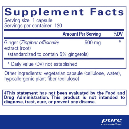 Pure Encapsulations Ginger Extract Capsules