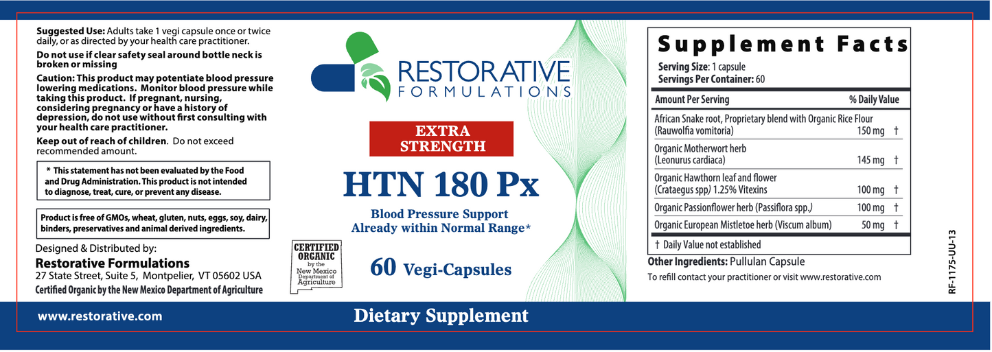 Restorative Formulations HTN 180 PX Capsules - Extra Strength