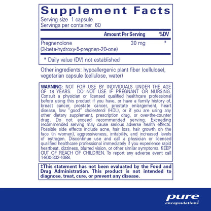 Pure Encapsulations Pregnenolone 30 mg Capsules
