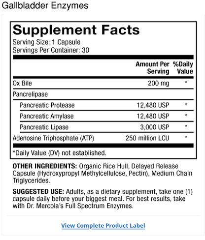 Dr. Mercola Gallbladder Enzymes