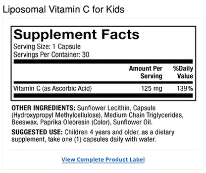 Dr. Mercola Liposomal Vitamin C - Kids
