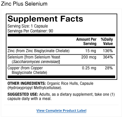 Dr. Mercola Zinc Plus Selenium Capsules