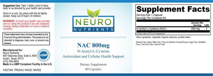 Neuro Nutrients NAC 800 mg Capsules