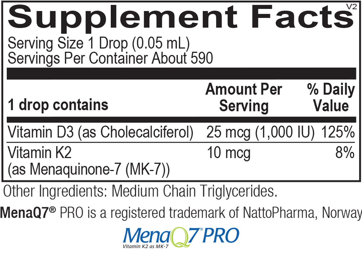 OrthoMolecular Liquid Vitamin D3 with K2 2