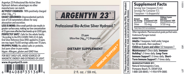 Argentyn 23 Colloidal Silver 2oz - Dropper Bottle