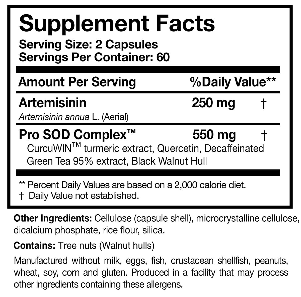 Researched Nutritionals Artemisinin SOD Capsules
