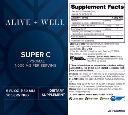Alive and Well Super C - Liposomal Liquid