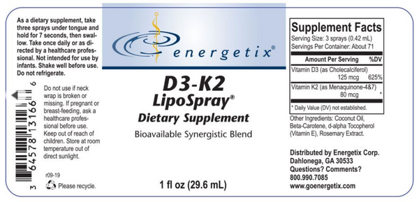 Energetix D3-K2 LipoSpray Liquid