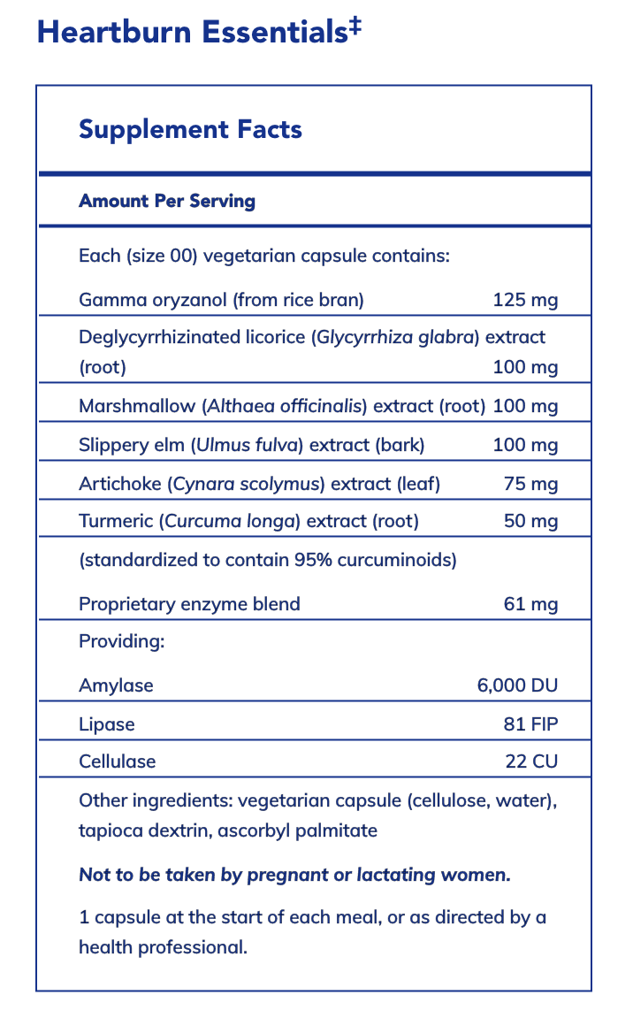 Pure Encapsulations Heartburn Essentials Capsules