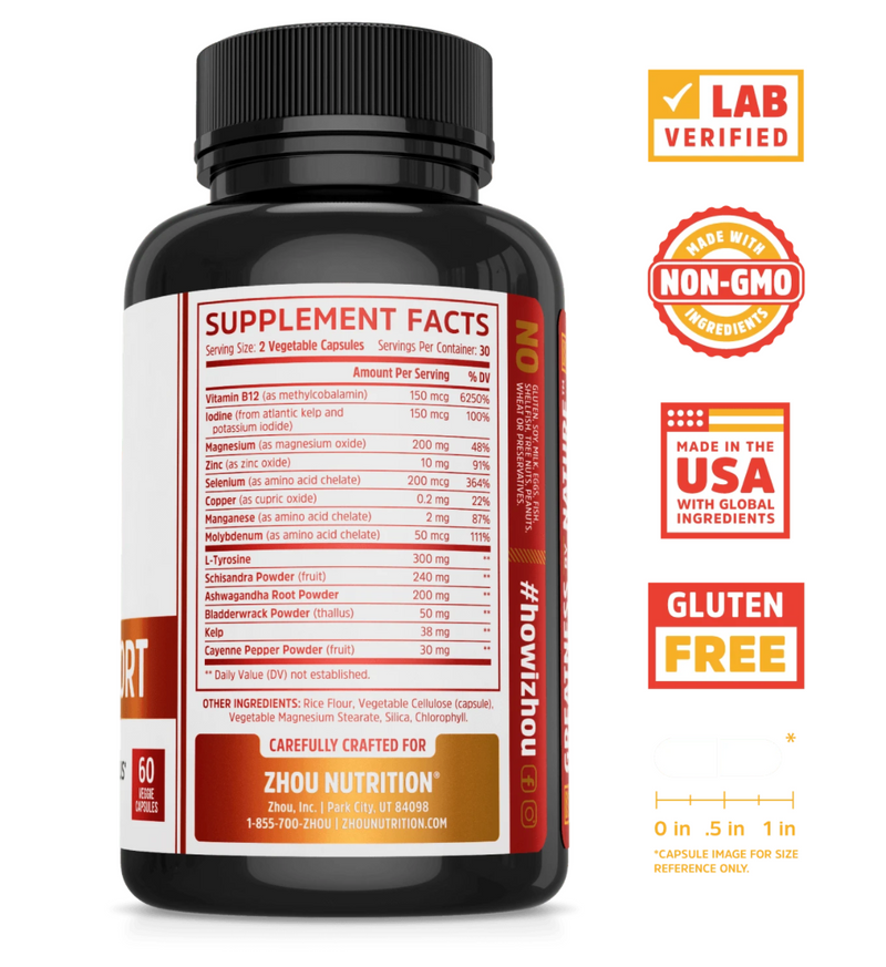 Zhou Thyroid Support with Iodine Capsules