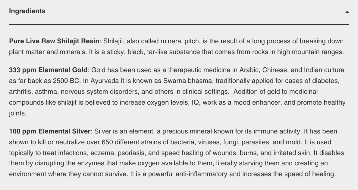 Cymbiotika Shilajit Black Gold - Mineral Resin