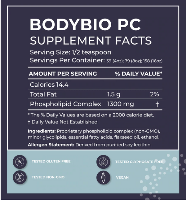 BodyBio PC Liposomal Phospholipid Complex Liquid