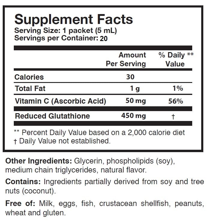 Researched Nutritionals Tri-Fortify Liposomal Glutathione 20 Individual Packets