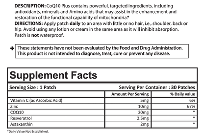 PatchMD CoQ10 Plus Vitamin Patch